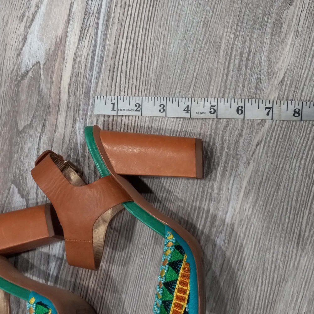 Sam Edelman Brown and Teal Heels - Picture 8 of 16